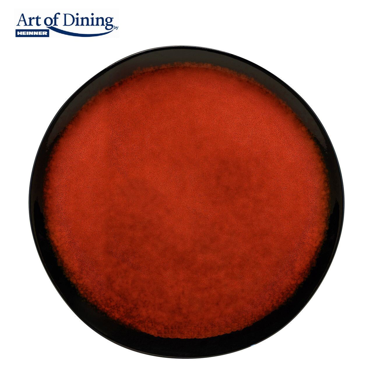 Set 4 farfurii intinse Vulcano, Art of Dining by Heinner, 28 cm, ceramica, rosu/negru - imagine 3